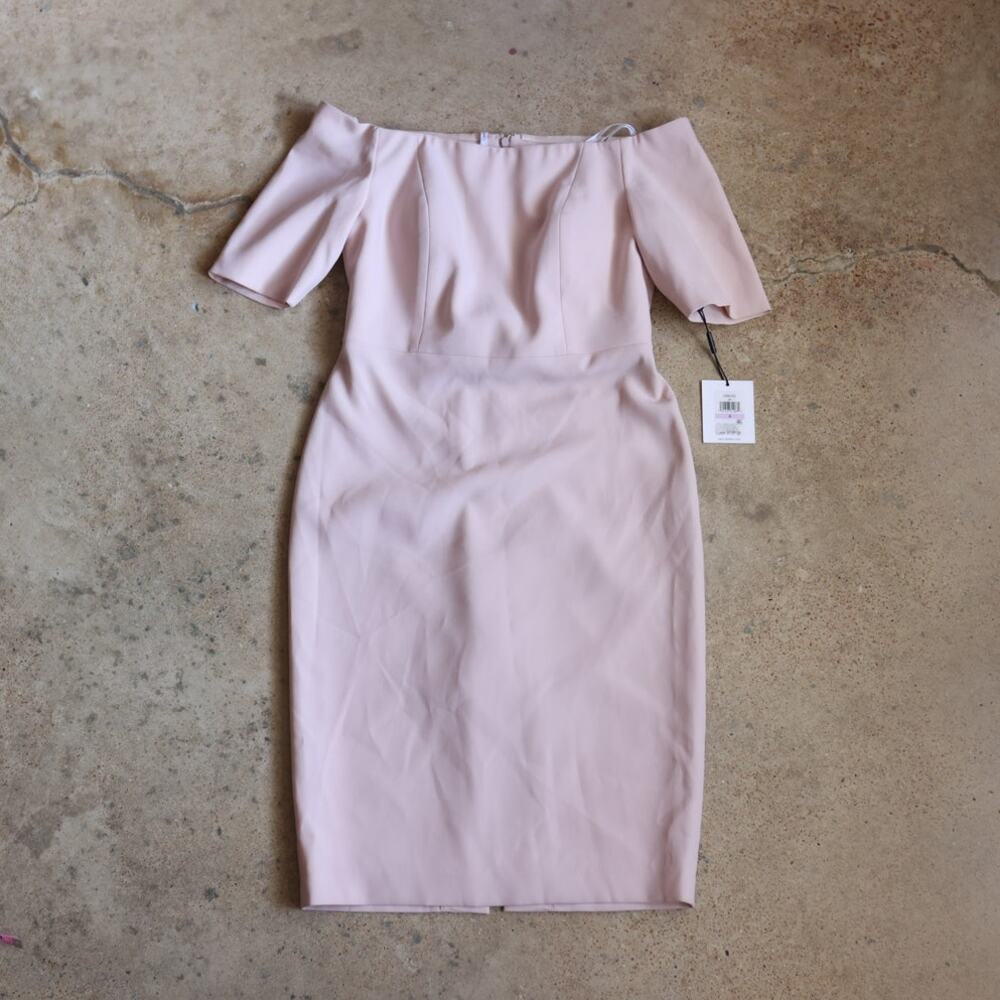 NWT Calvin Klein Light Pink Off-the-Shoulder Sheath Dress NWT Size 6 Formal